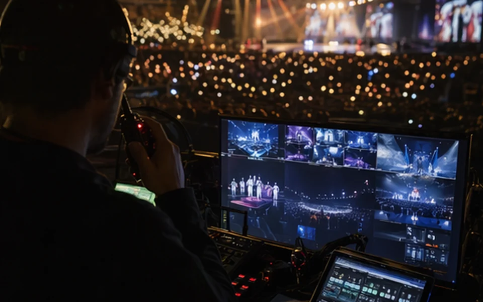 Production control area monitoring a live concert environment